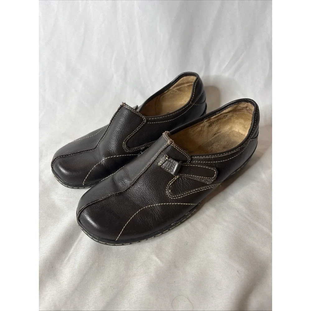Dr. Scholls Emily Comfort Slip On Leather Brown Shoes Womens Size 8 W Orthotic